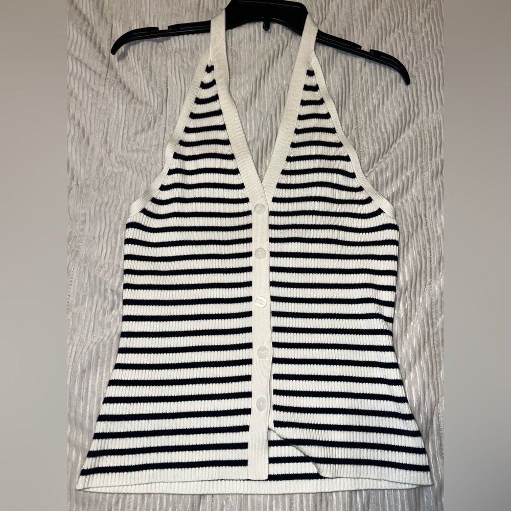 Abercrombie & Fitch Striped Knit Halter Top